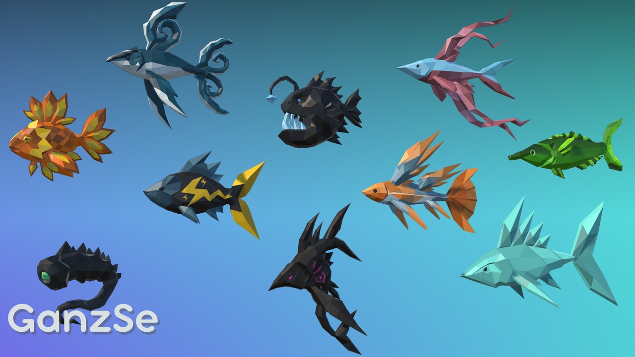 Media 1 for listing GanzSe Fishing - Fantasy Low Poly Props