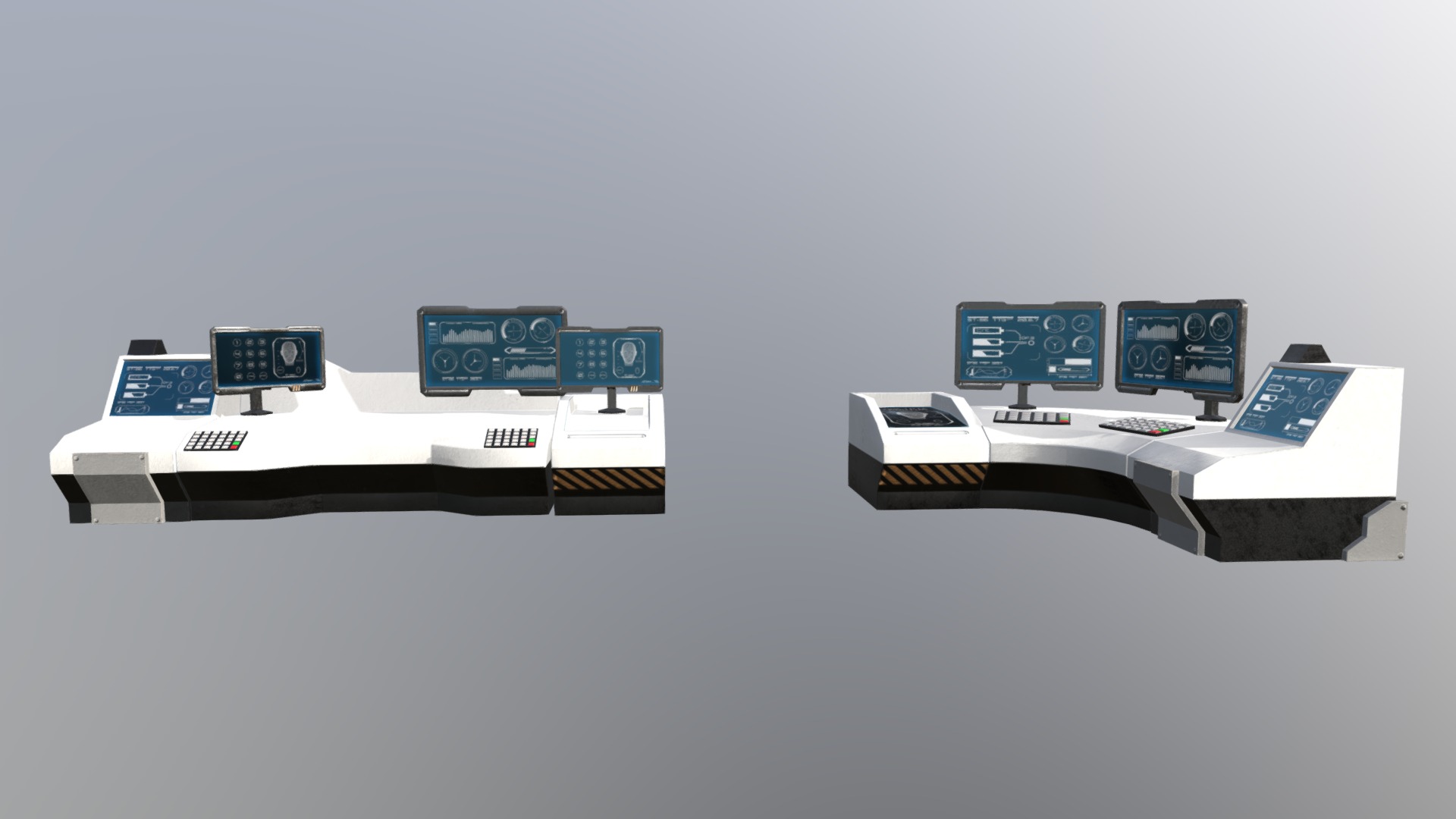 Modular Scifi Terminal Computer Setss | Fab