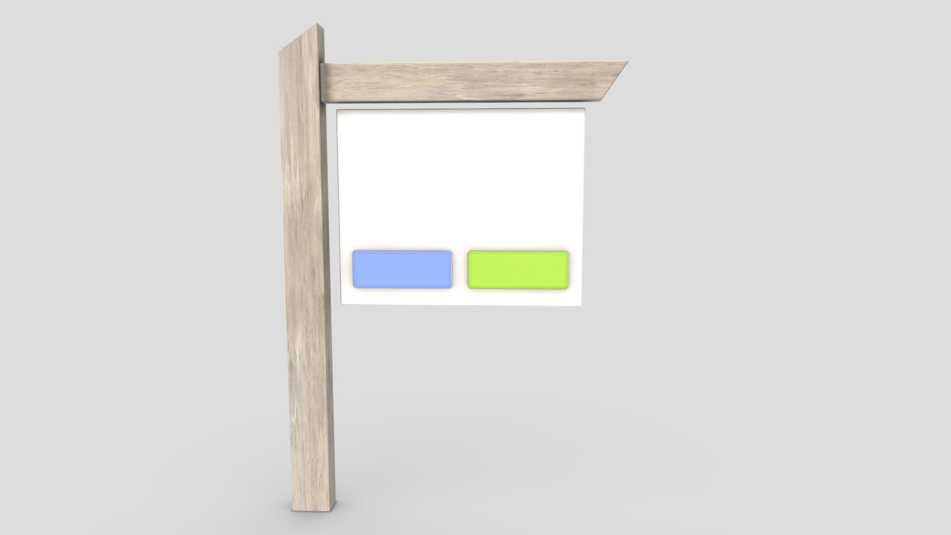 Lowpoly Wooden Post Signboard with Web Buttons 3D Model | Fab