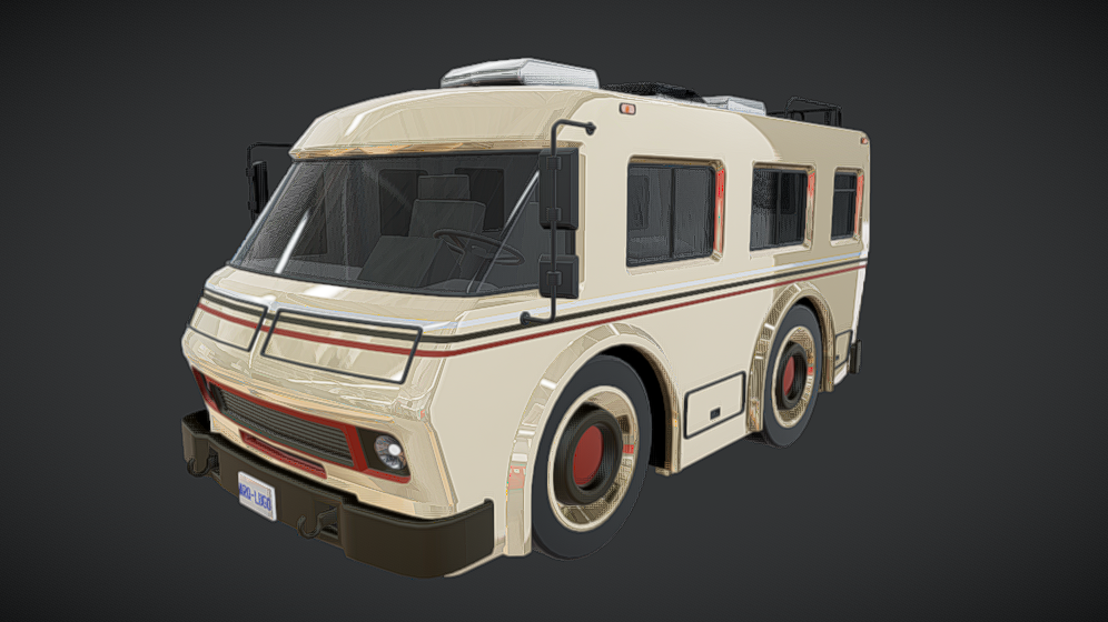 Cartoon Motorhome Low Poly 3D Model | Fab
