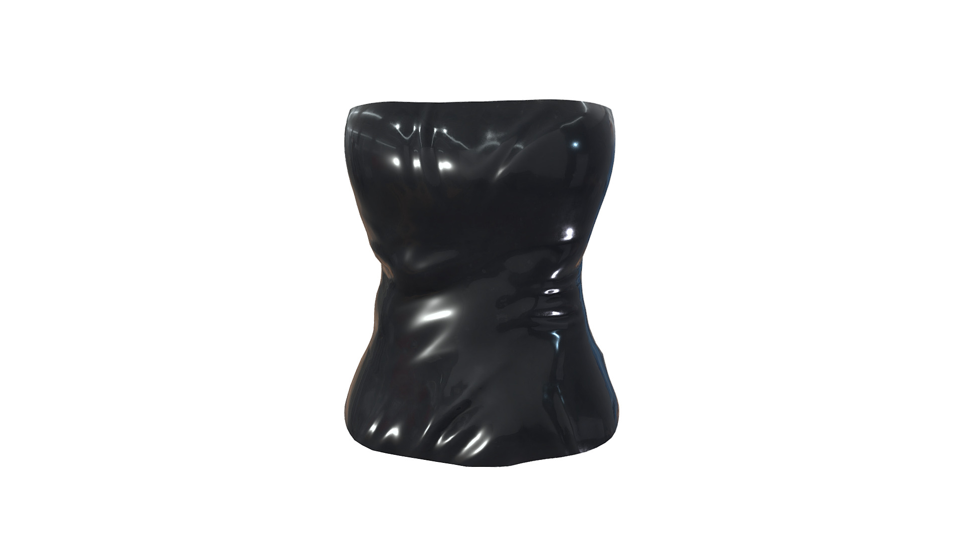 Female Glossy Latex PVC Vinly Strapless Tube Top Bodice | Fab