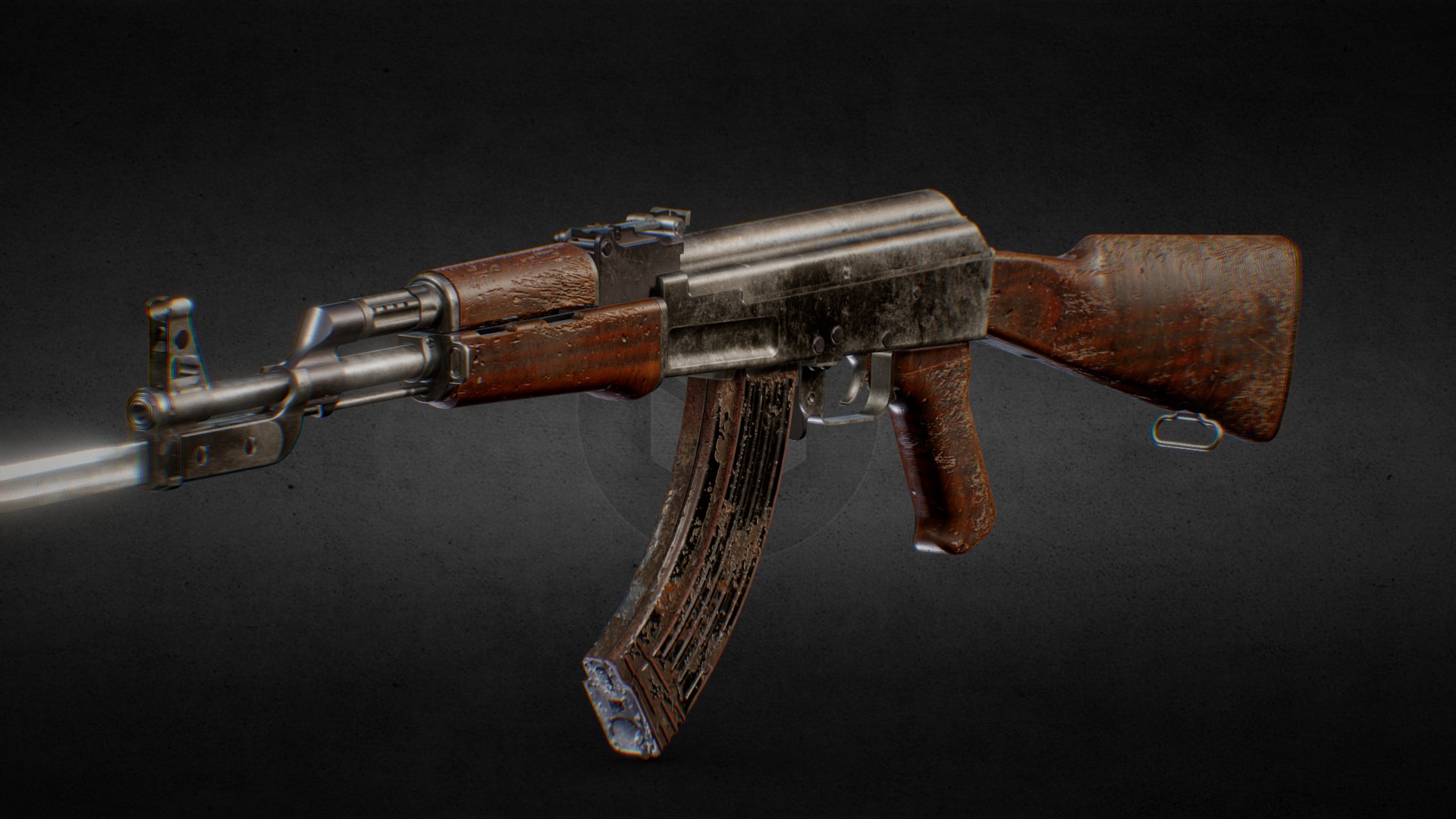 AKM Assault Rifle | old corroded version | Fab