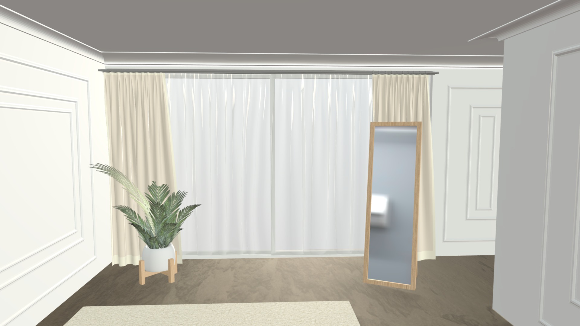 Living room with curtains | Fab