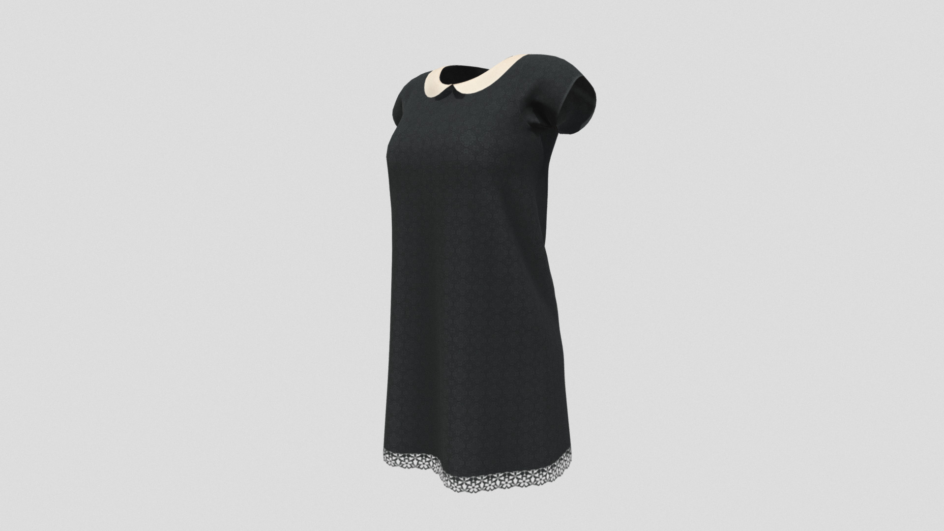 chinese dress ladies 35-1 Lace Dress with doubled Peter Pan collar main image 0