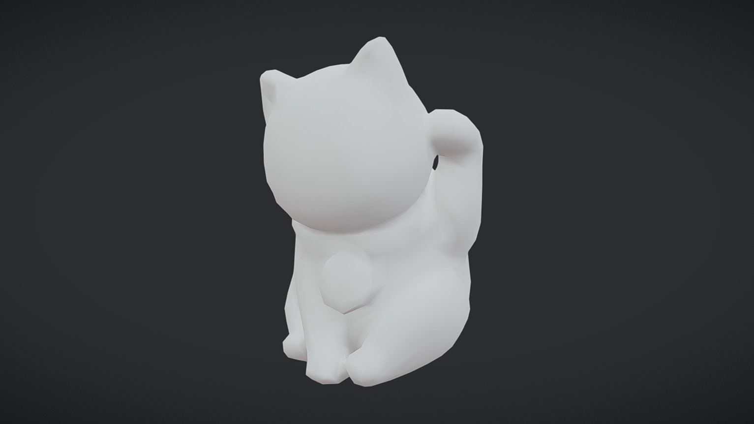 Low Poly Japanese Lucky Cat - Mani Neko | Fab