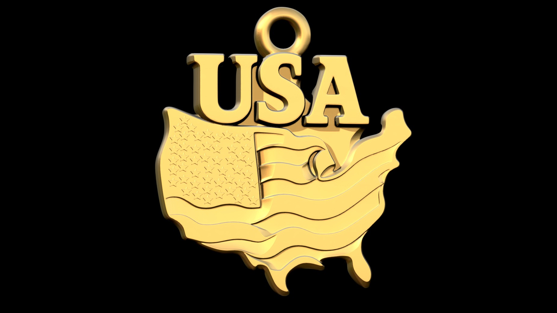 USA Flag Map Pendant | Fab