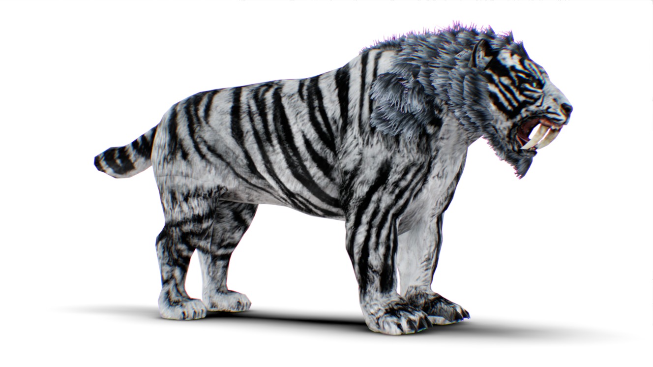 Sabertooth Tiger - White Monster Cat - Mutant | Fab