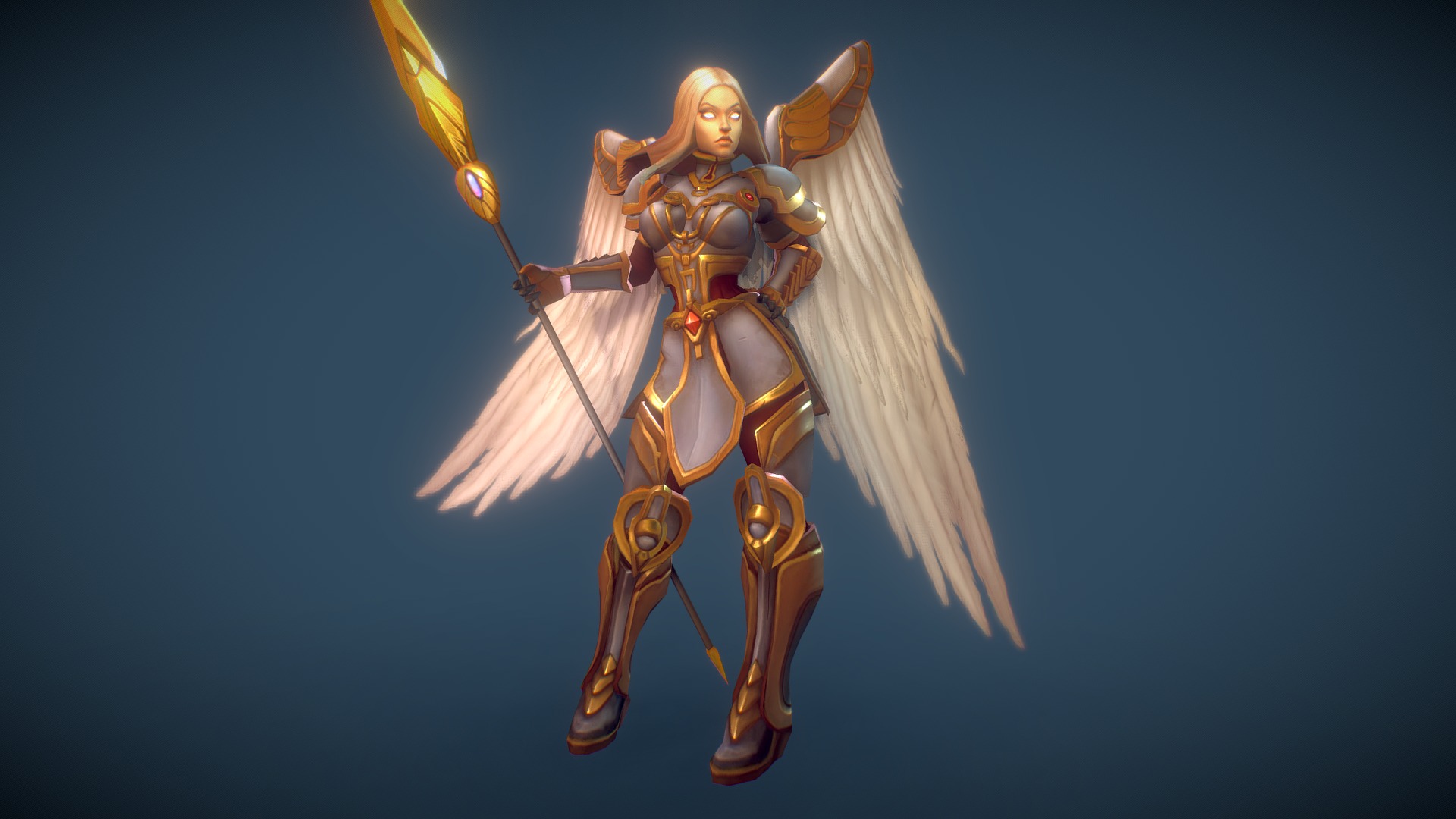 Low Poly Angel Female - Hand Painted Series | Fab