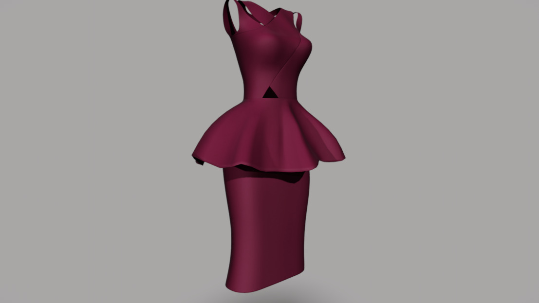 Female Cross Cutout Strap Sleevless Maroon Burgundy Peplum Evening Dress |  Fab