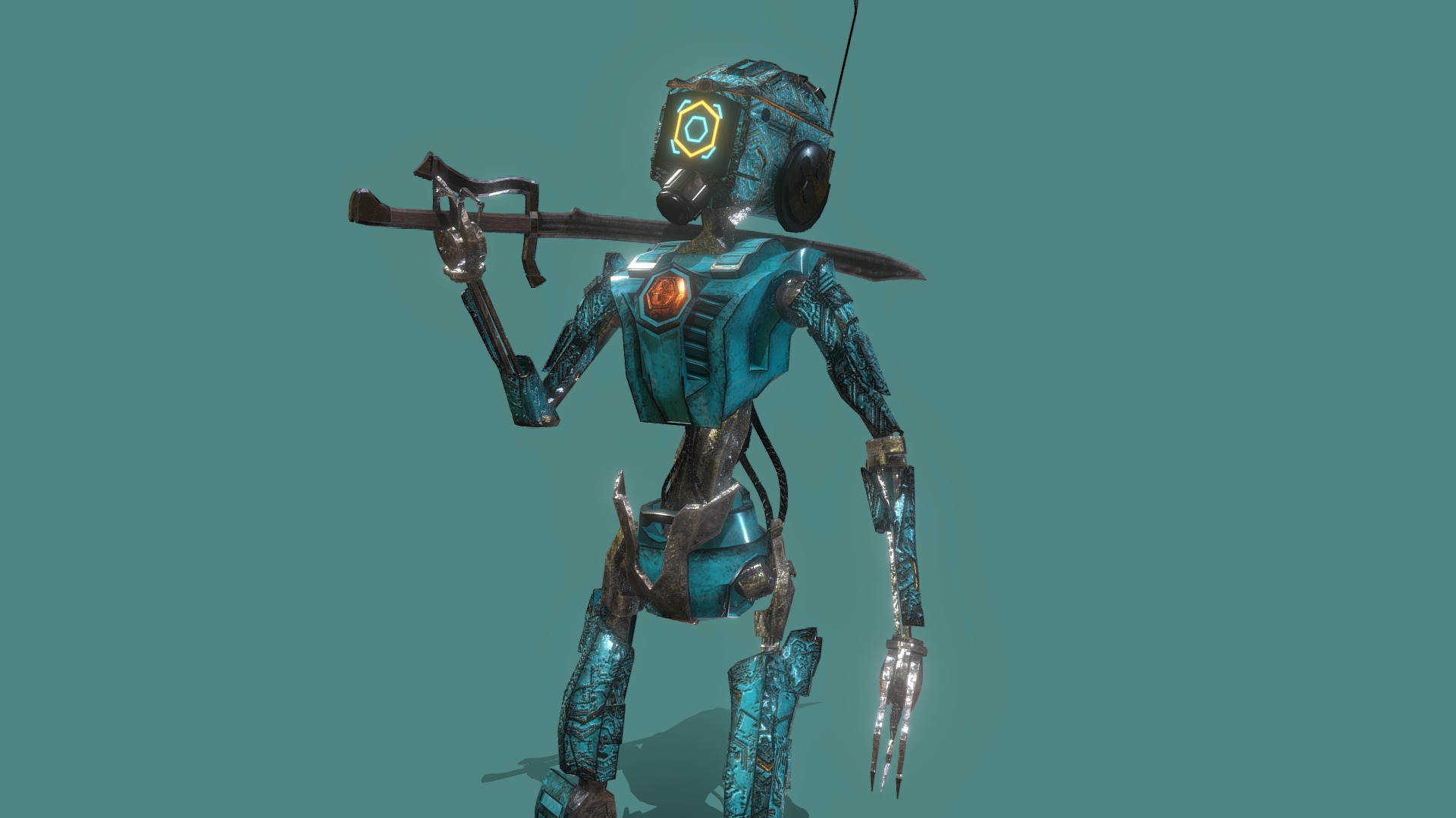 Blue Robot Warrior | Fab