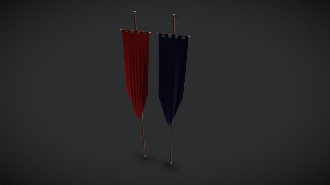 old Medieval banner flags 3d assets | Fab