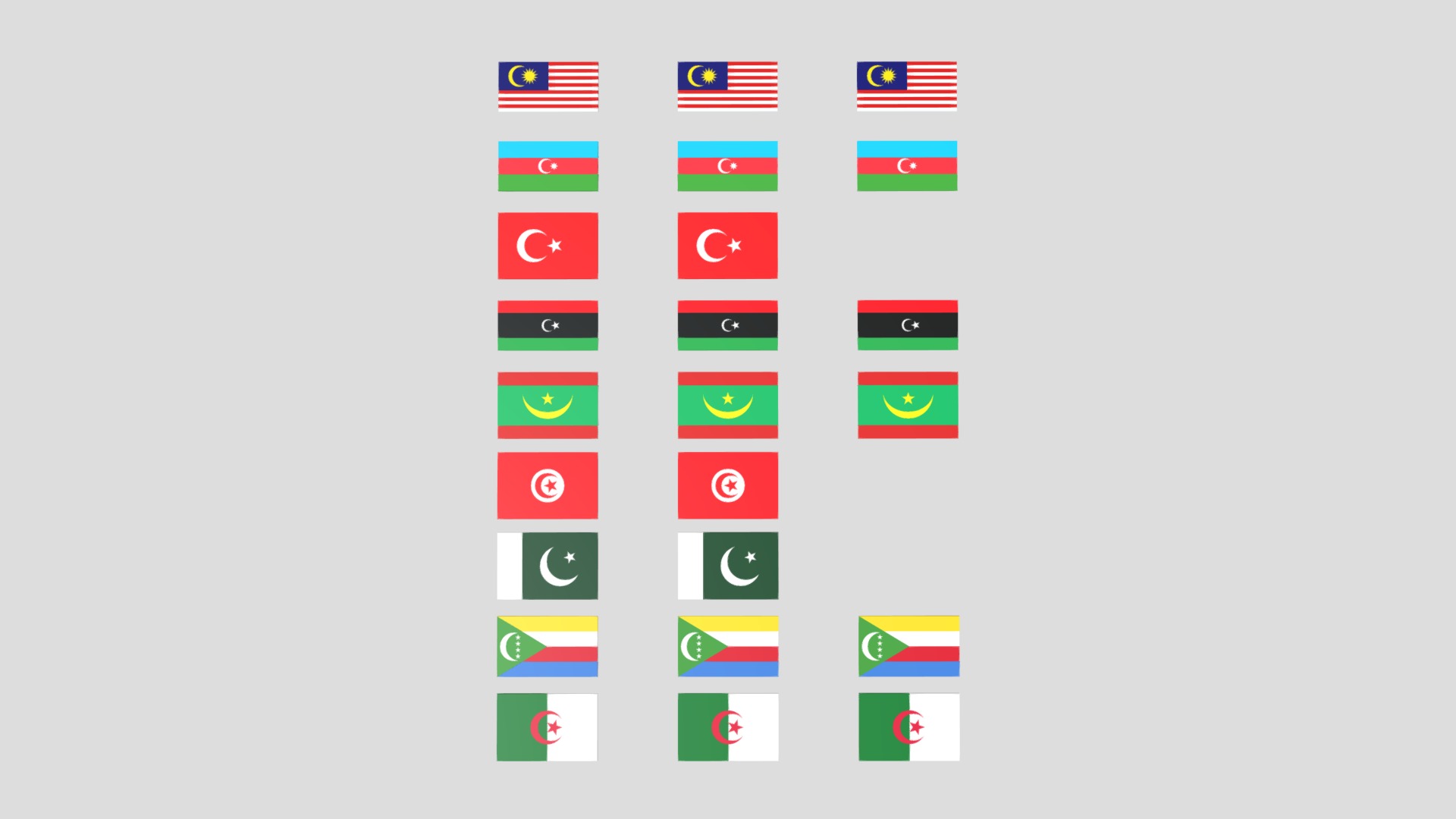 Islamic Muslim Countries Flags Collection | Fab