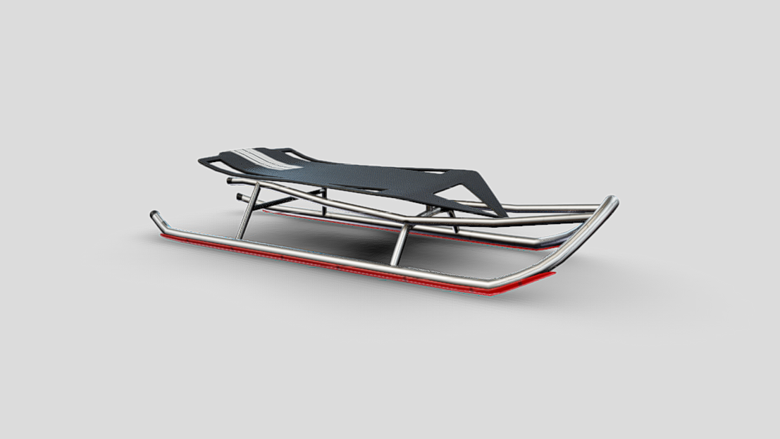 Modern Professional Winter Sports Metal Frame Snow Sled Sledge 3D Model ...