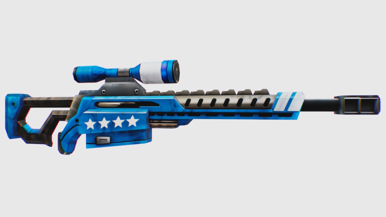 Sniper Rifle Assault Riffle Laser Gun Futuristic Blaster Firearm Blue | Fab