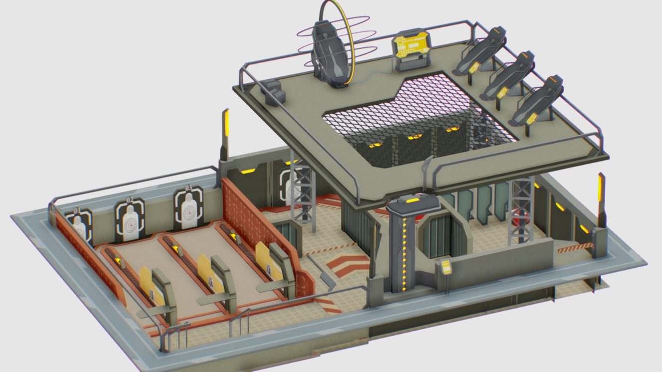 Shooting Range - Futuristic Modern Training Room - Station 2 | Fab