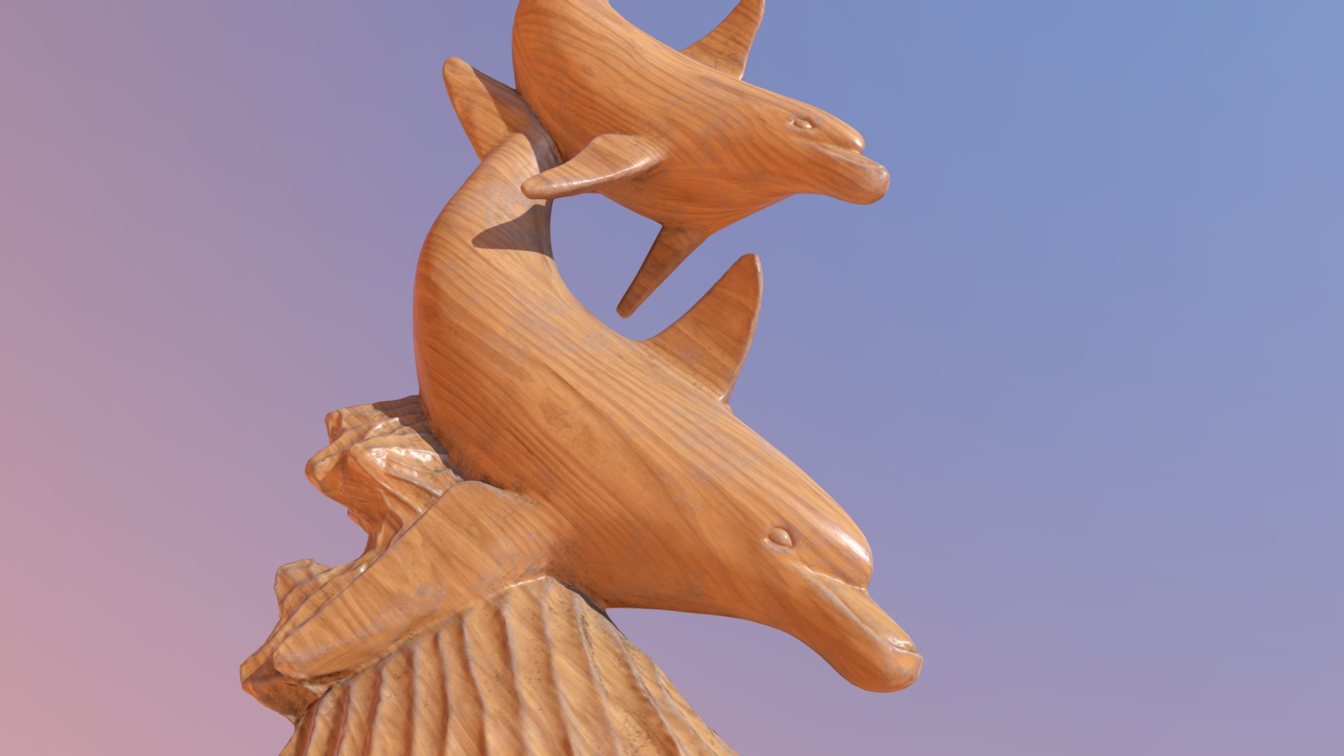 Decoration #38 (dolphin wood statue) | Fab