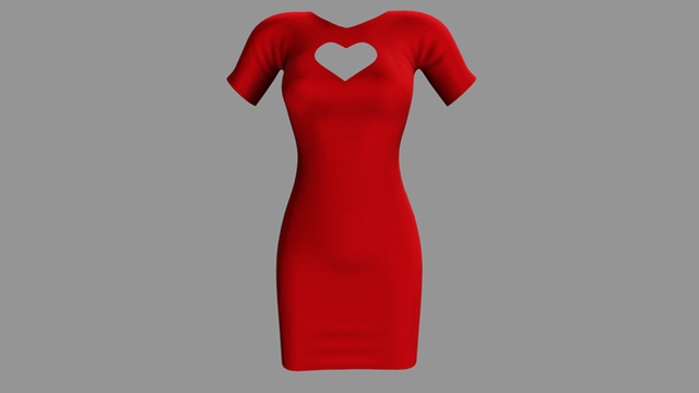 red dress with heart cut out 3D Female Bodycon Mini Cutout and Short Sleeves Size:Juniors/Women 1 Prom Dress Style #32995 care_CL173