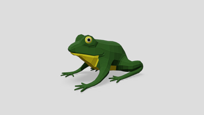 Low Poly Cartoon Frog | Fab