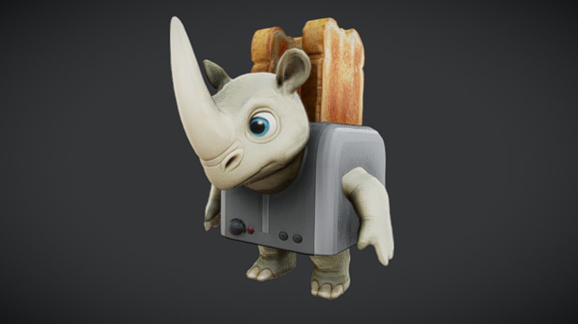 Rhino Toasterino Brainrot Character Animated | Fab