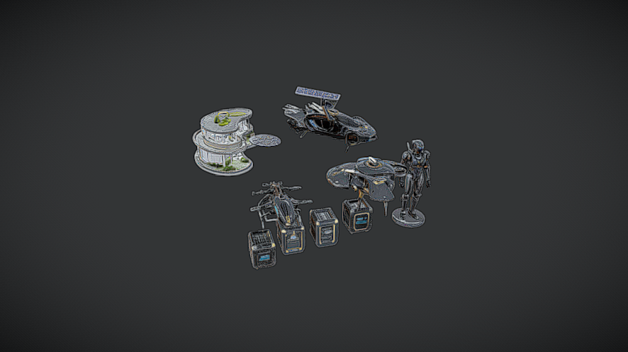 Futuristic Sci-Fi Asset Starter Pack - Game Ready | Fab
