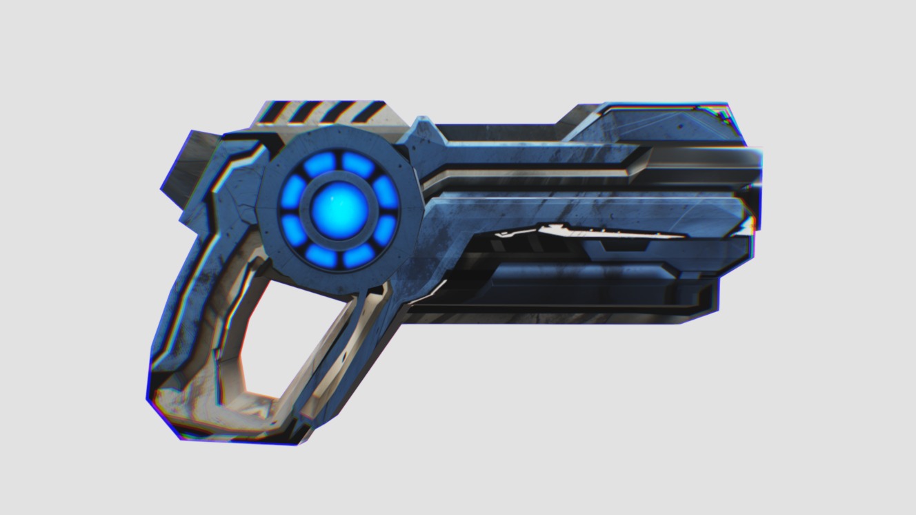 Pistol Handgun Laser Gun Blaster Futuristic Lasergun Weapon Raygun Blue ...