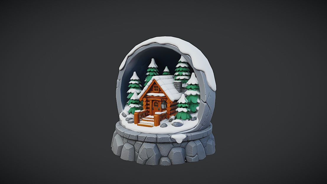 Snowy Mountain Cabin Globe - Free | Fab
