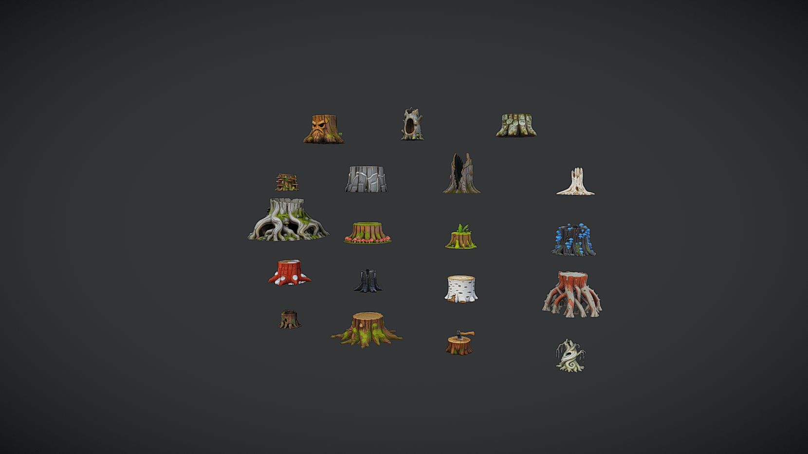 Stylized Low-Poly Tree Stump Pack | Fab