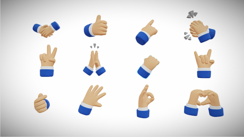 12 Animated Hand Gesture Pack | Fab