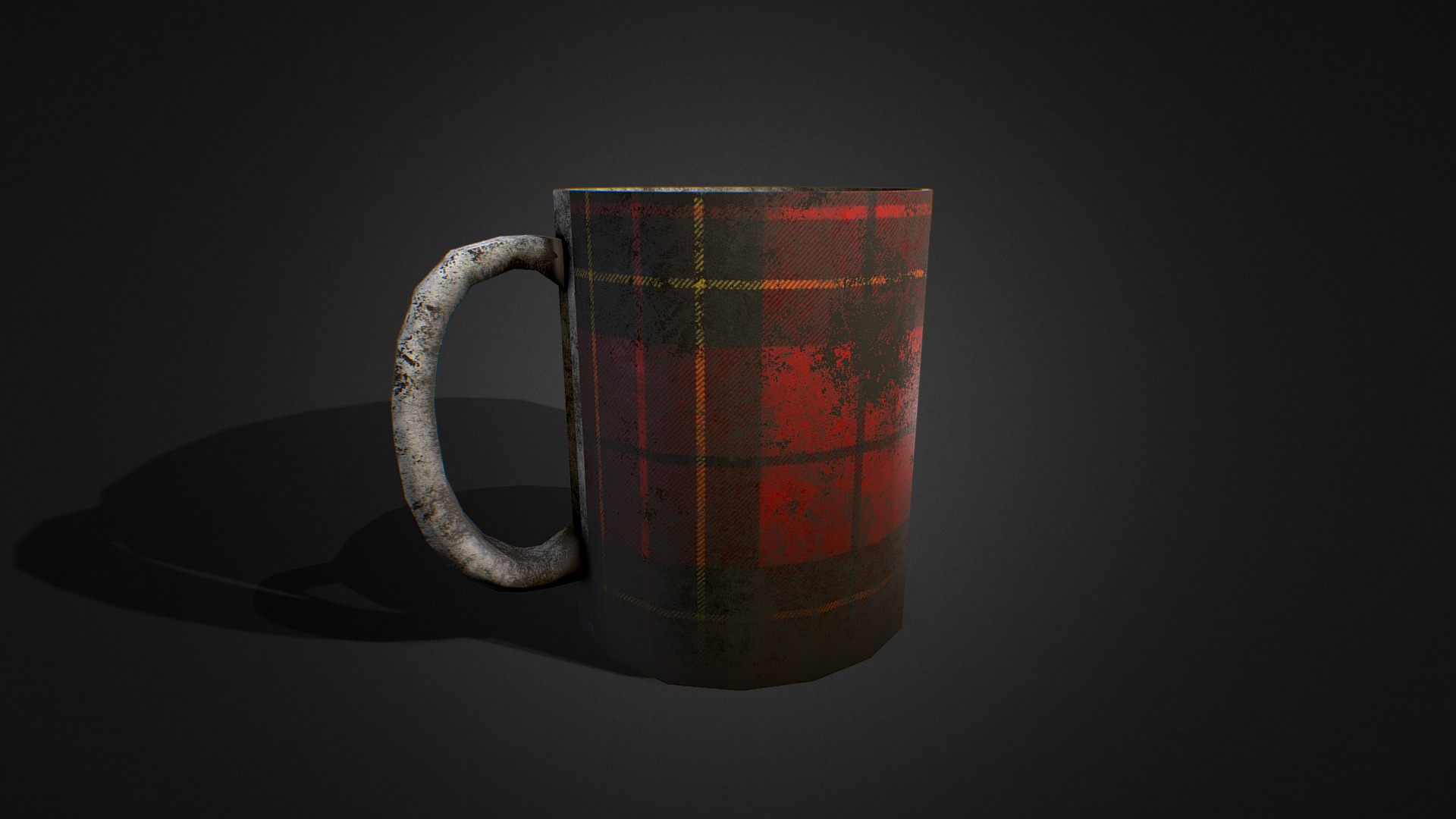 (PBR) Dirty Low Poly Tartan Mug (Game Ready) | Fab