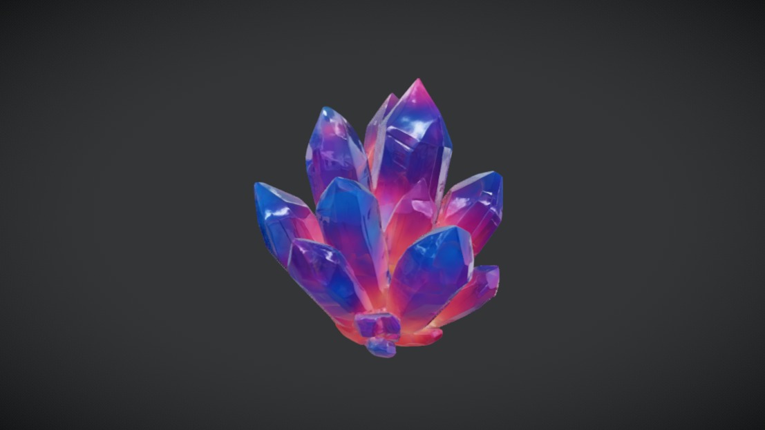 Vibrant Glowing Fantasy Sci-Fi Crystal 3D Model - Game-Ready Low-Poly ...