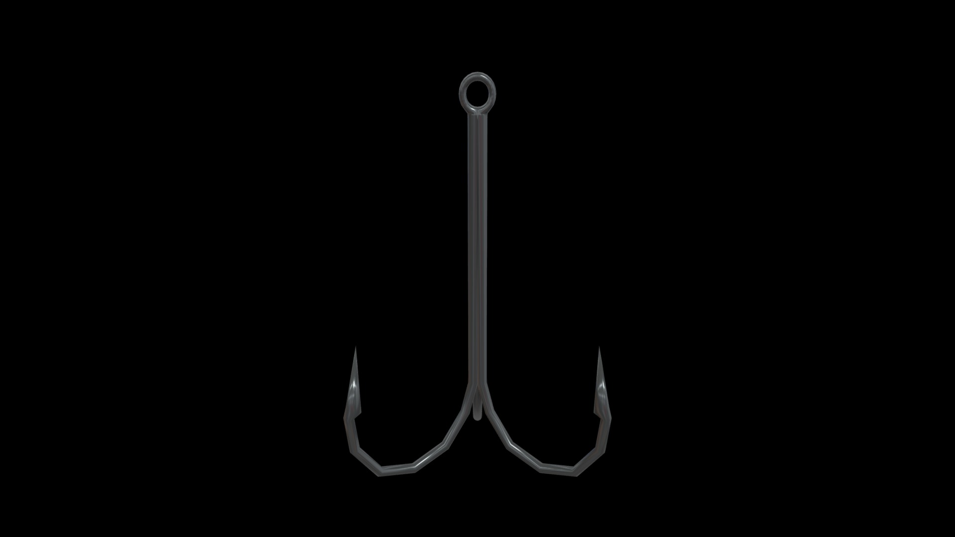 Low-Poly Fishing Treble Hook | Fab