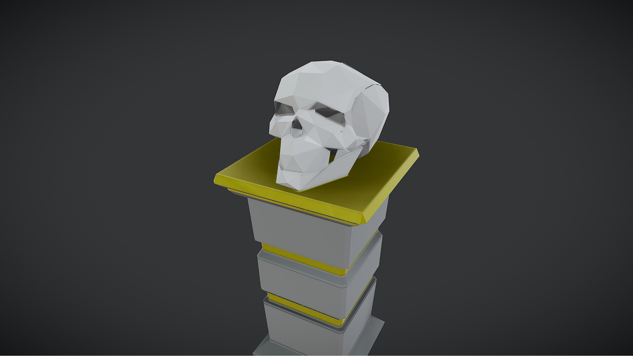 Free Low Poly Skull on Pedestal — 350 Faces | Fab