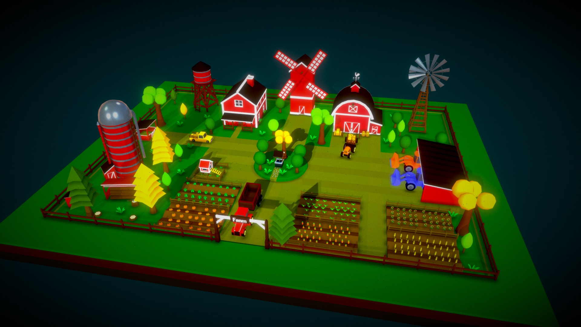 Low Poly Farm | Fab