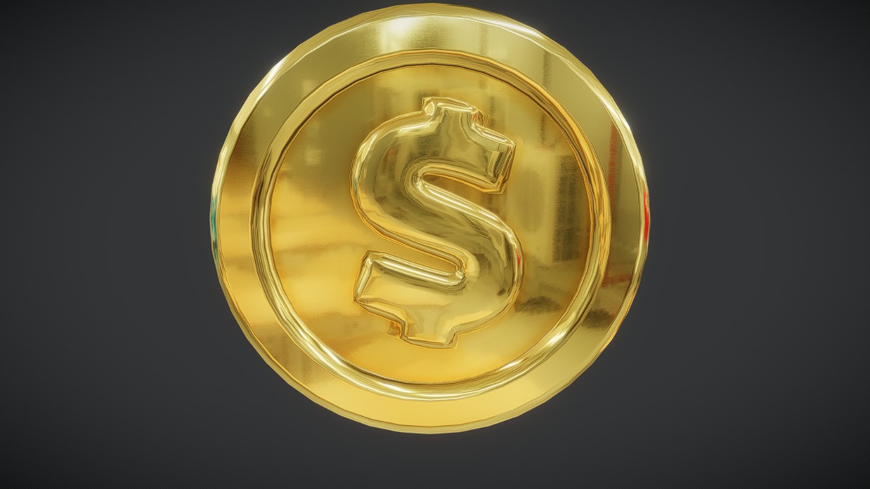 Game Gold Coin Icon Symbol v2 | Fab