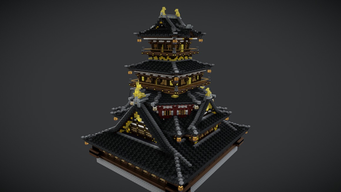 Japanese Castle - Azuchi 和風安土城鳩越城3D 模型プラモデル建物| Fab
