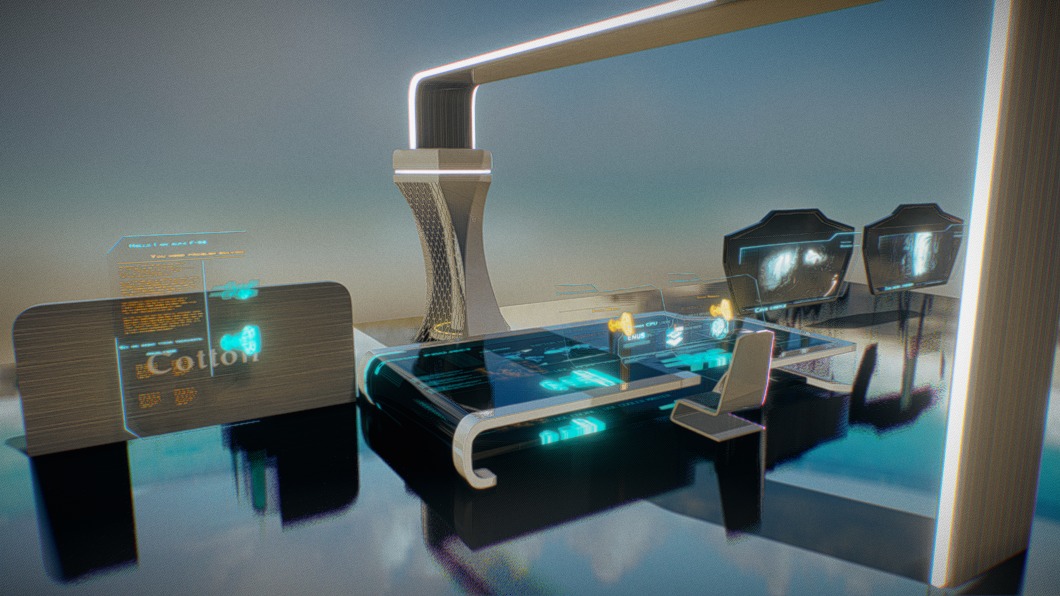 Drone lab table and holographic computer | Fab