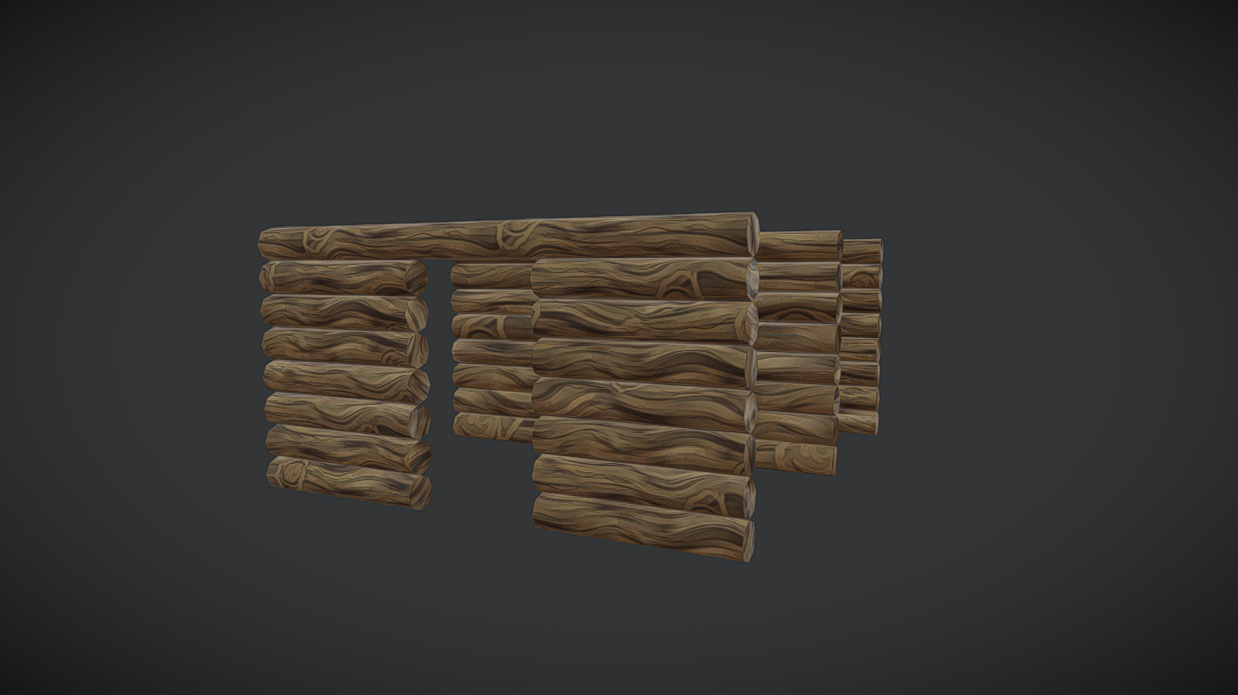 Stylized log walls | Fab