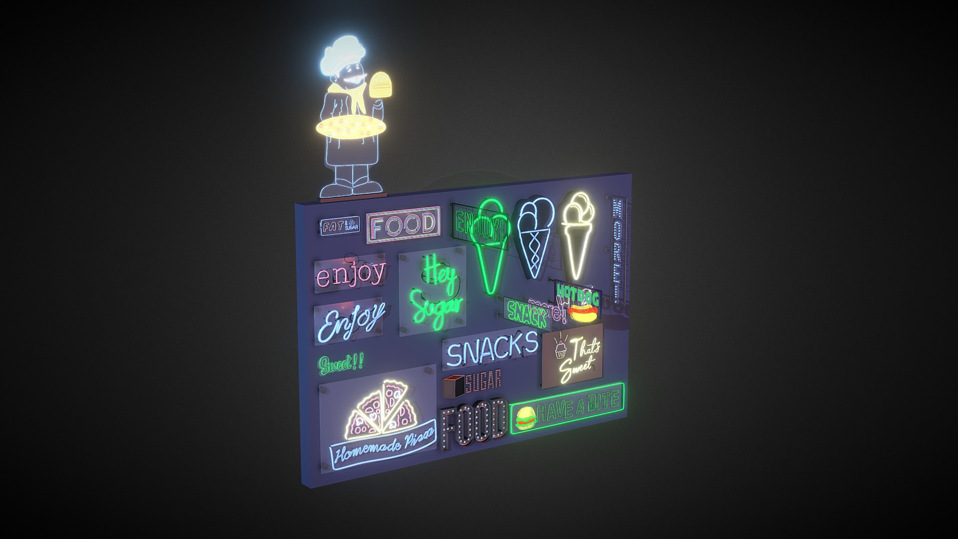 24 neon base mesh models | Fab