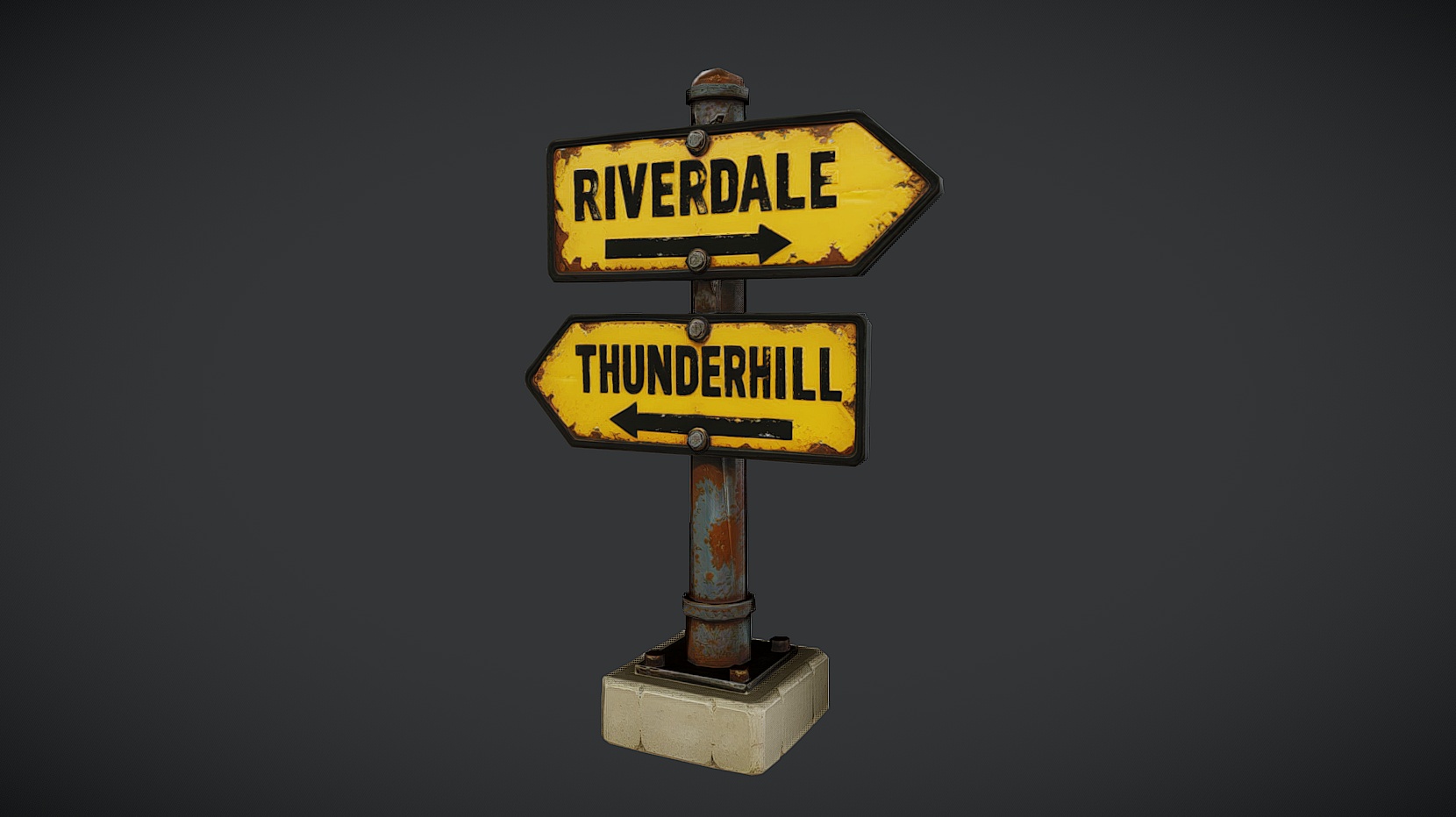 Rusty Directional Sign | Fab