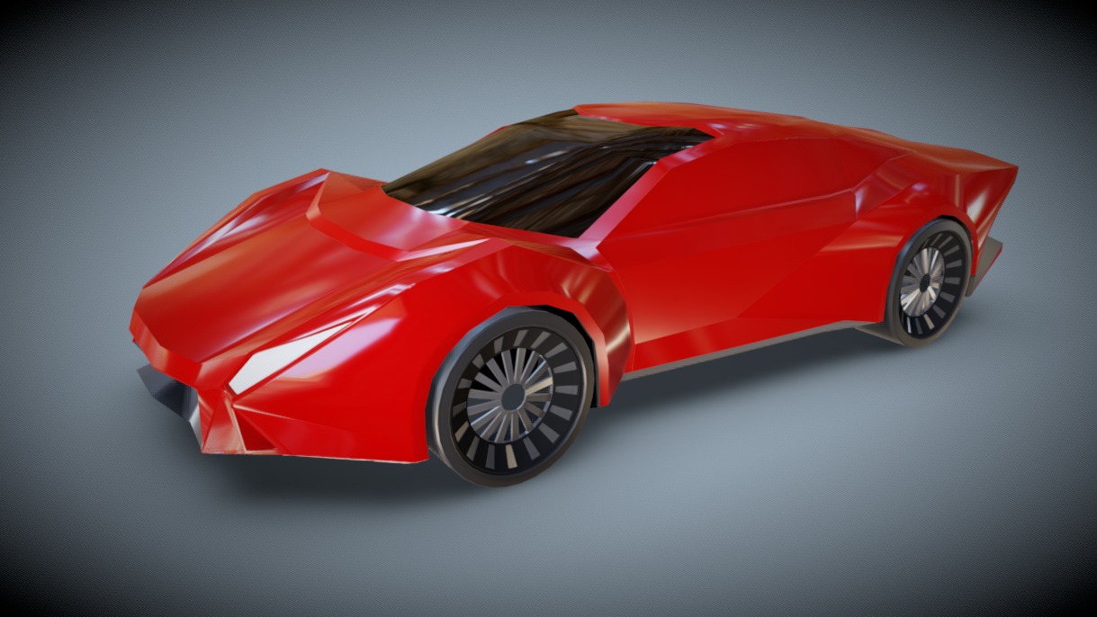 Lowpoly futuristic car | Fab