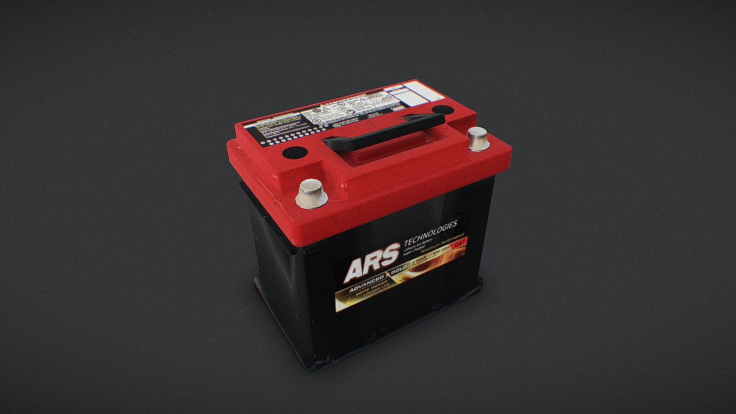 Low Poly Car Battery 3D Model | Fab