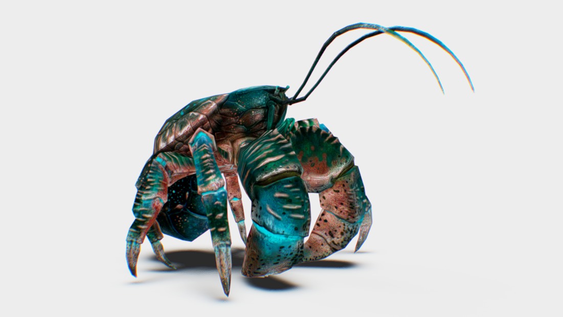 Hermit Crab - Green Crayfish - Arthropod Sea Animal - Creature Monster ...