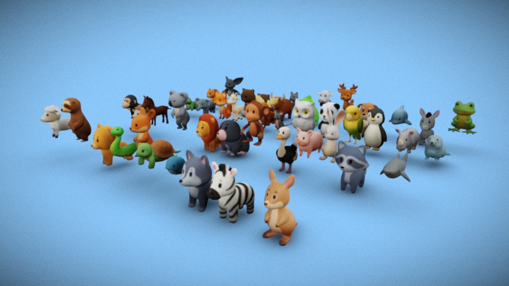 50 Stylized Low-Poly Animals – Mega Bundle | Fab