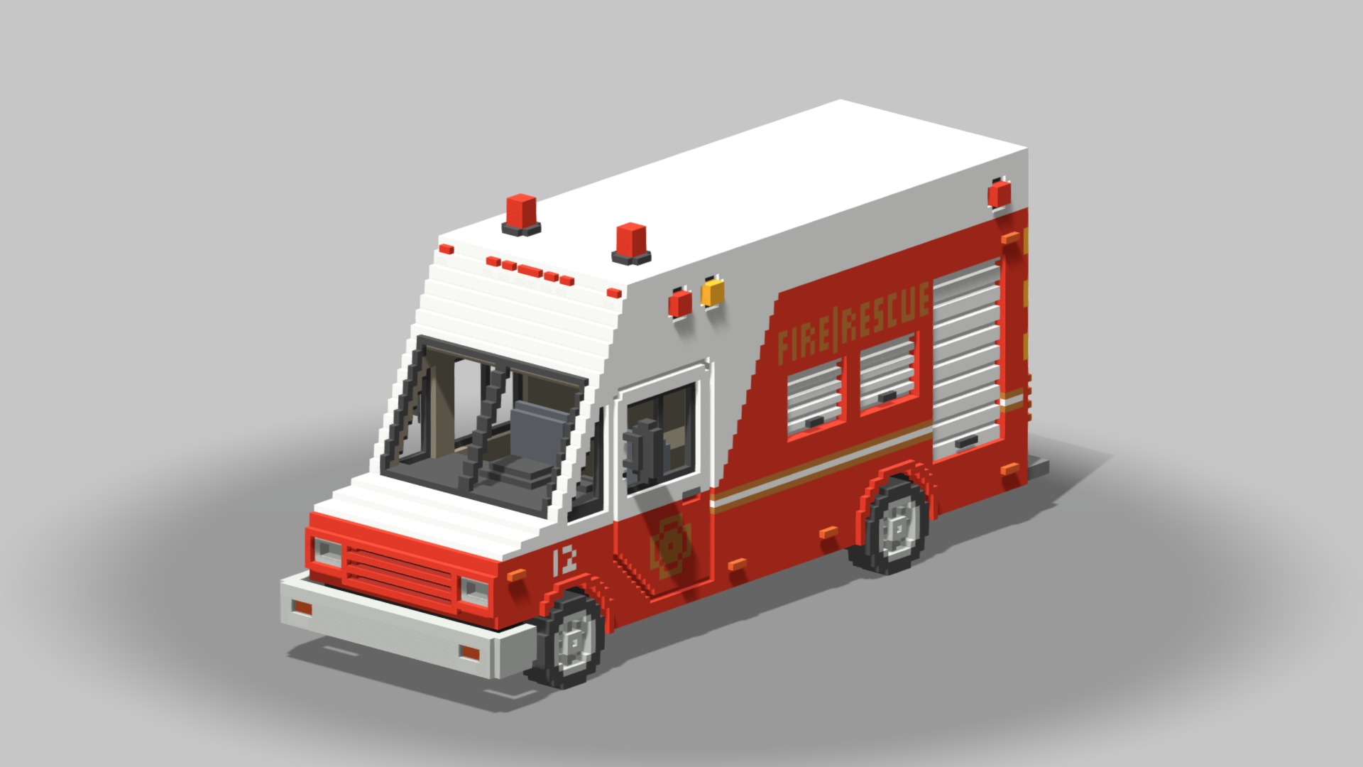 Voxel Fire Rescue Van | Fab