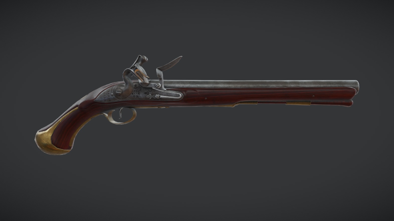 Flintlock Pistol — Realistic Historical 3D Model | Fab