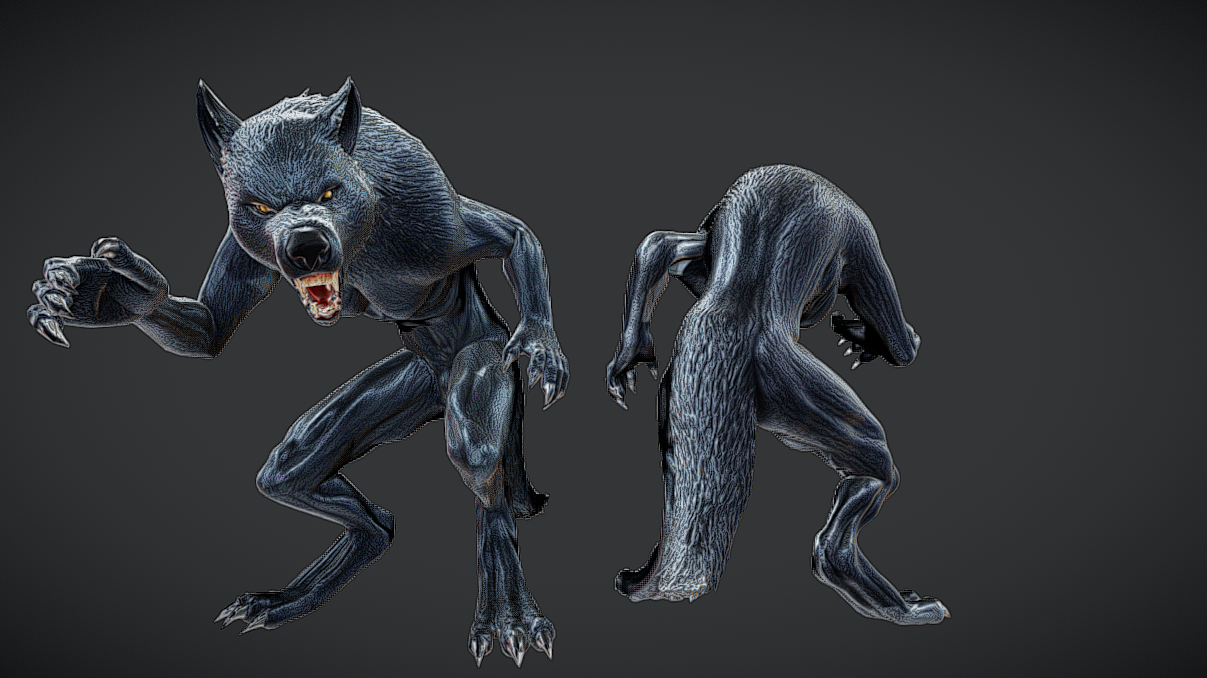 Warewolf high and low poly models | Fab