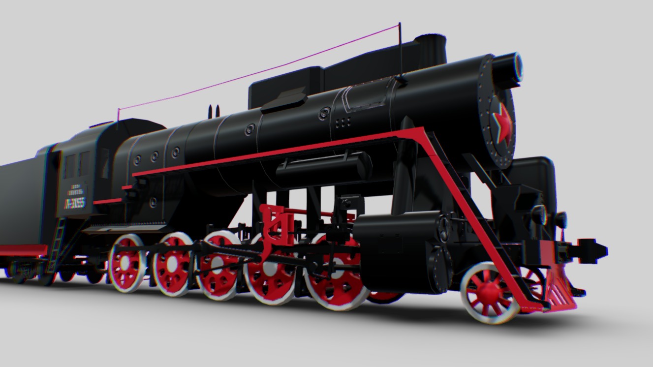 L-3055 - Freight Steam Locomotive - Animated USSR Old Train | Fab
