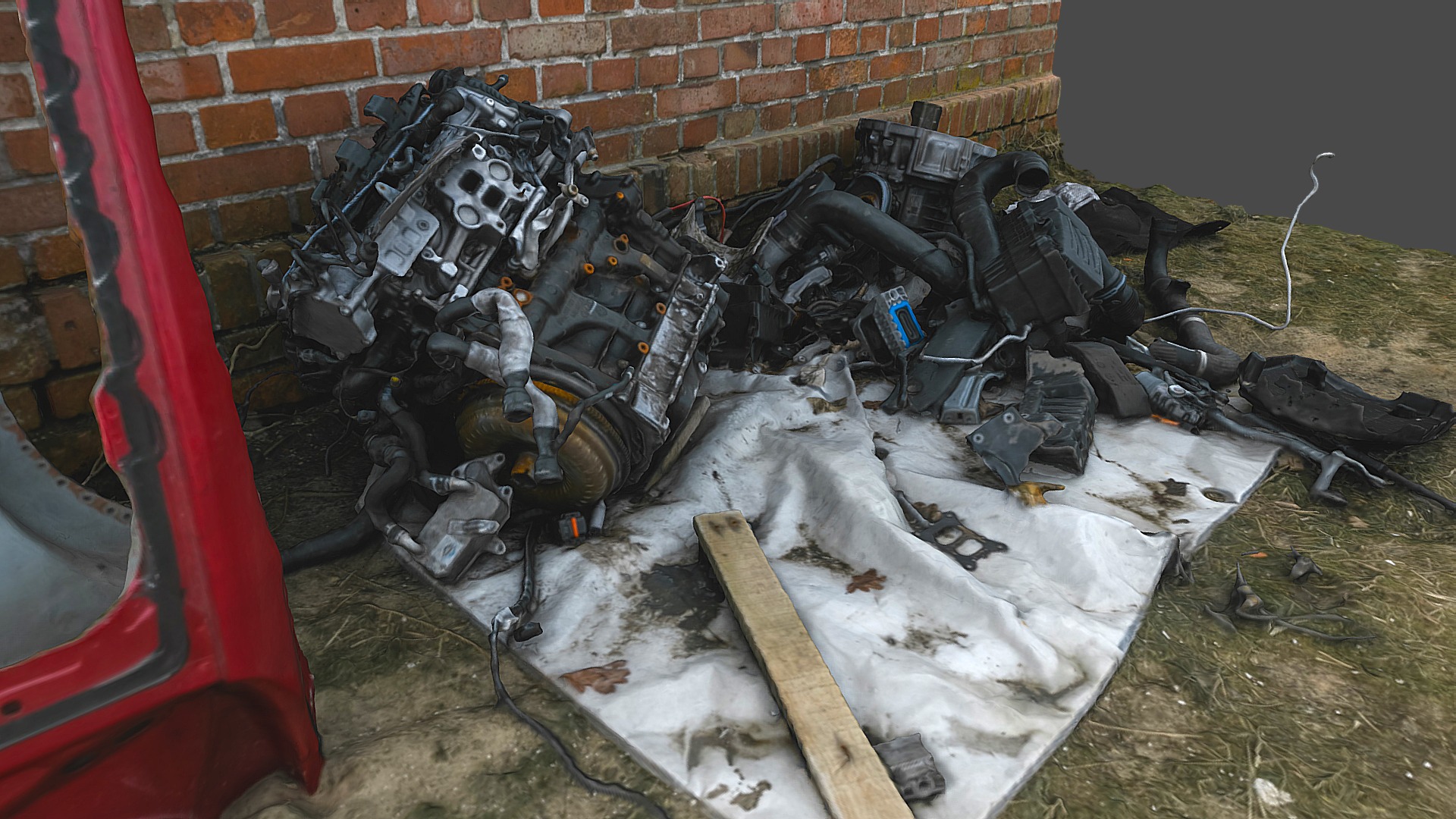 Scrap metal auto engine | Fab