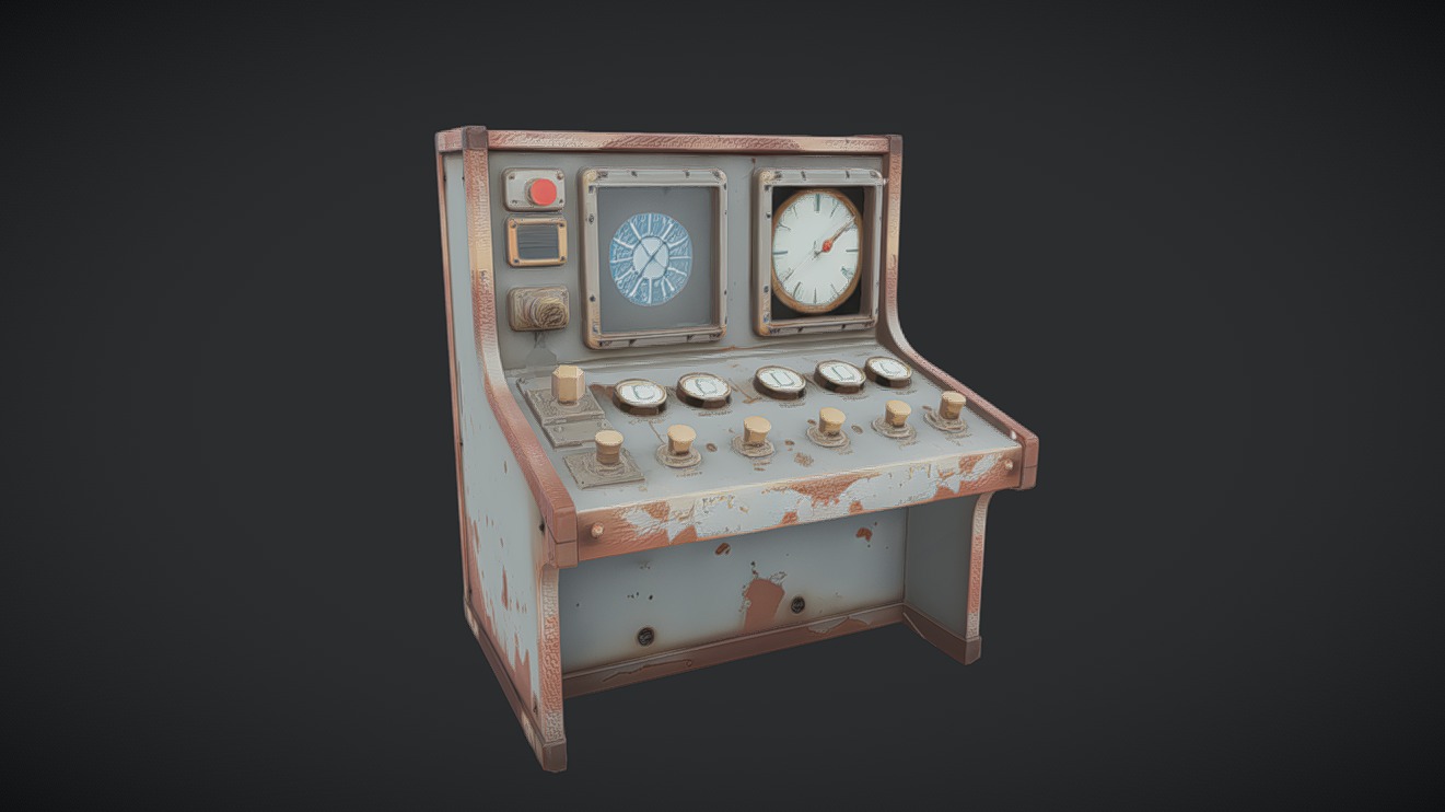 vintage industrial control panel with clocks | Fab