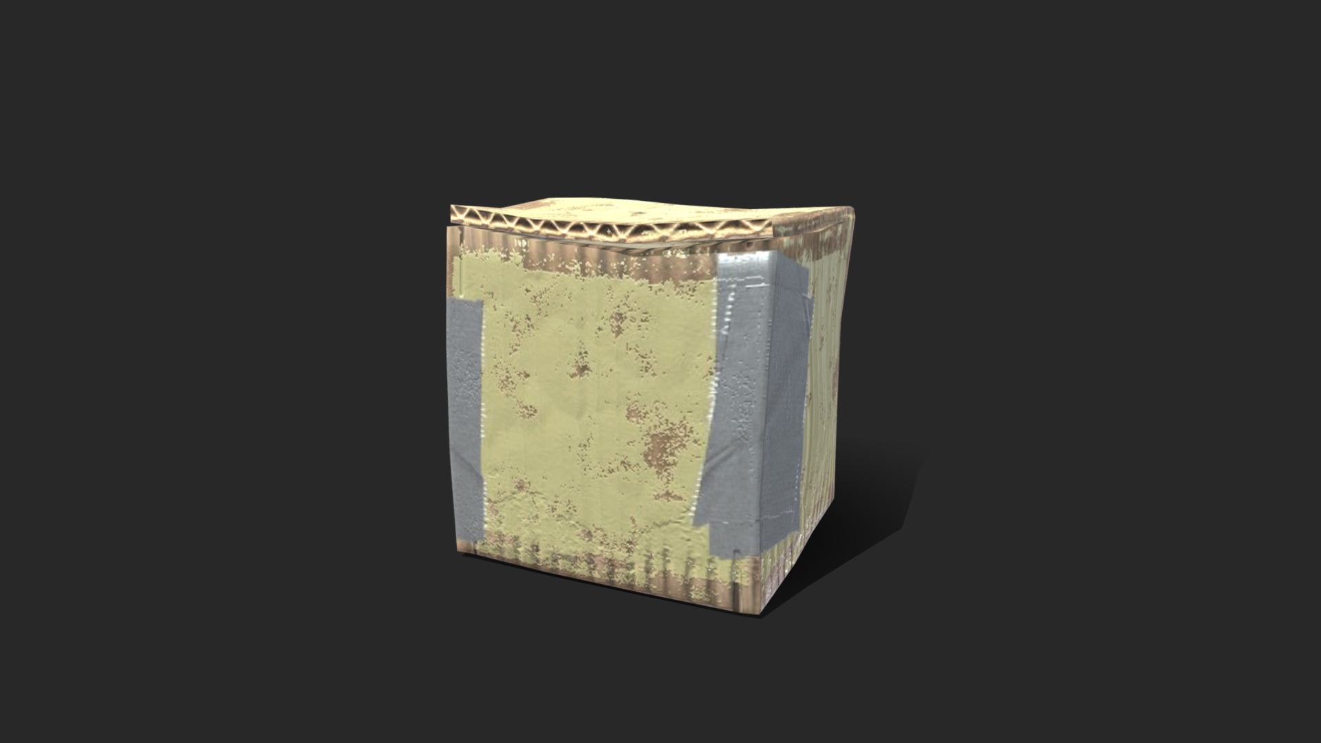 White painted taped box, wasteland junk item | Fab